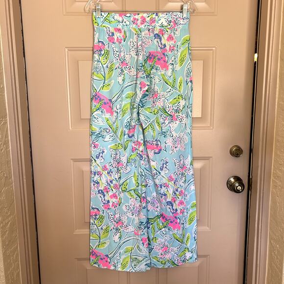 Lilly Pulitzer Women´s Coastal Bal Harbour Palazzo Bali Blue Pants Size XS - Picture 5 of 13